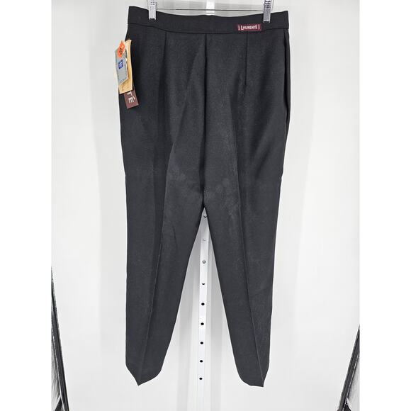 Laurente Paris Womens Sz 18 Straight Leg Dress Pants Solid Black Wool NEW - Picture 5 of 5